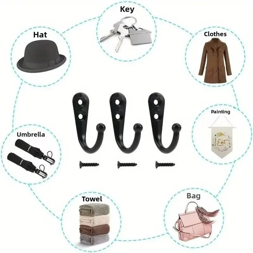 crochets murals noirs modernes vis ø4.3cm set 10 crochets vis maison cuisine salle bain