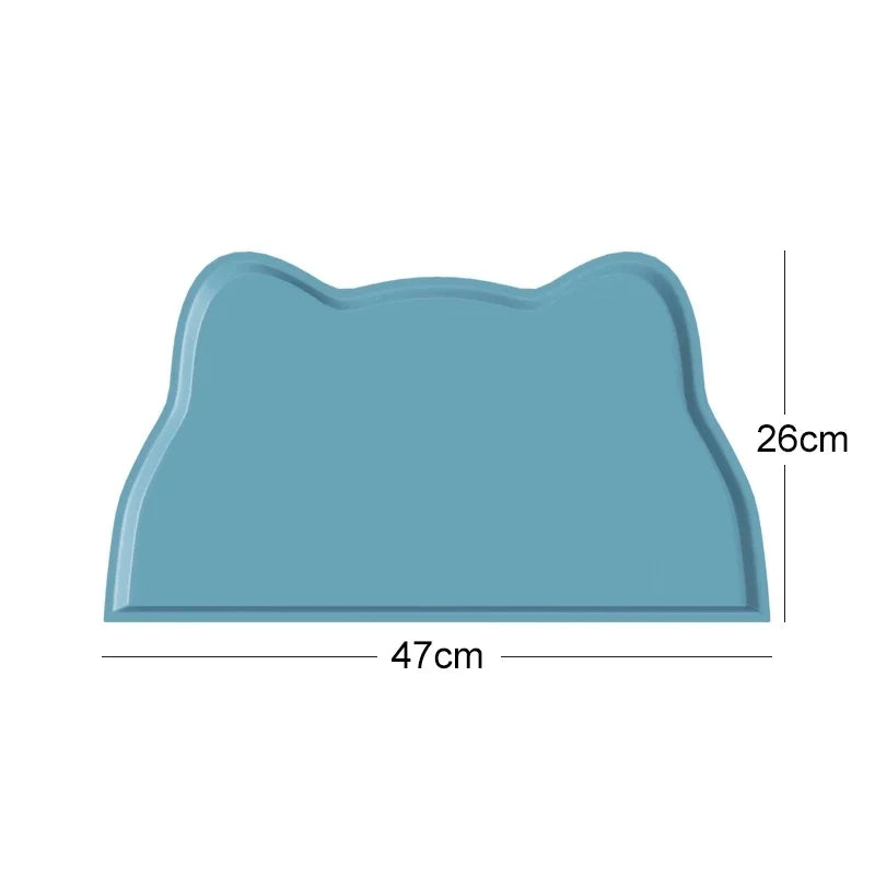 tapis nourriture animaux gris vert orange rouge chat moderne pratique