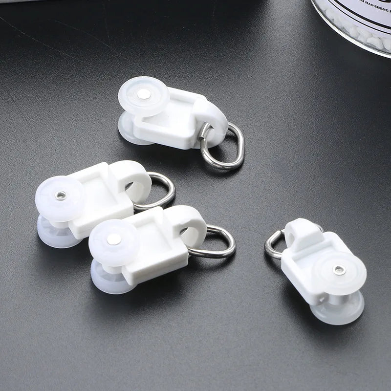 roulettes rideaux rail poulies accessoires électroniques blanc modernes minimalistes anneaux métalliques