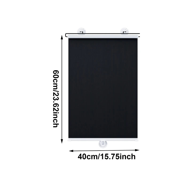 rideau fenêtre noir vertical moderne stores enrouleurs sans perçage clips magnétiques opaques 60x40cm