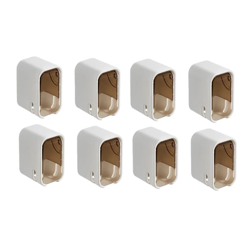 porte brosses dents blanc moderne adhésif sans perforetion anti poussière pièces transparent salon bain