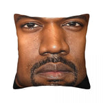 taie d'oreiller imprimée visage masculin moderne 100% polyester 45x45cm noir zip invisible décoratif lit