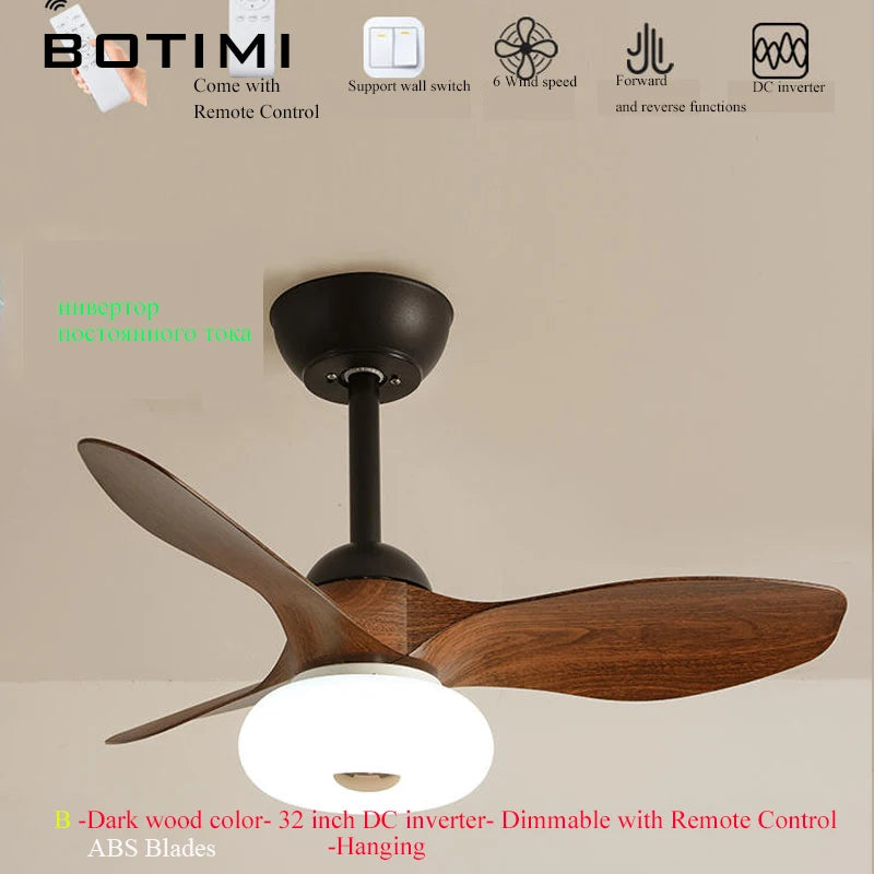 ventilateur moderne lumière led télécommande bois naturel moderne