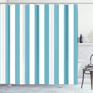 rideau douche moderne rayures horizontales jaune blanc tissu imperméable salle bain