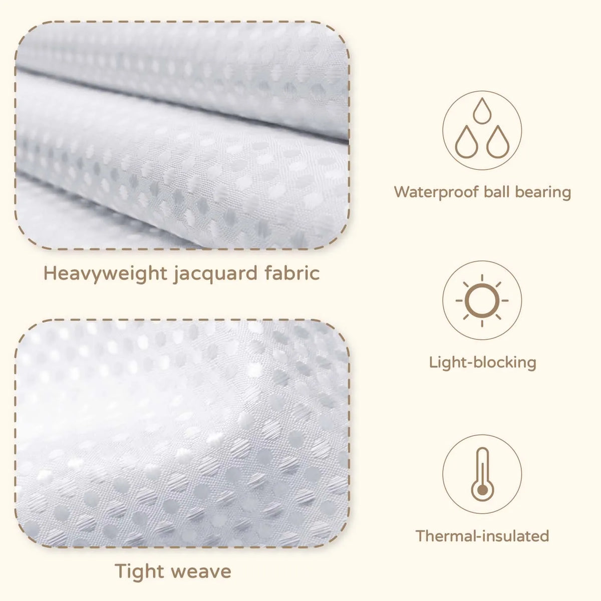 rideau douche moderne polyester gaufre blanc beige gris opalescent ourlet lesté 90x180cm 120x180cm