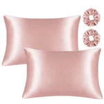 protège oreiller satin rose pâle moderne confortable lit soie douce lisse opaque couple beauté