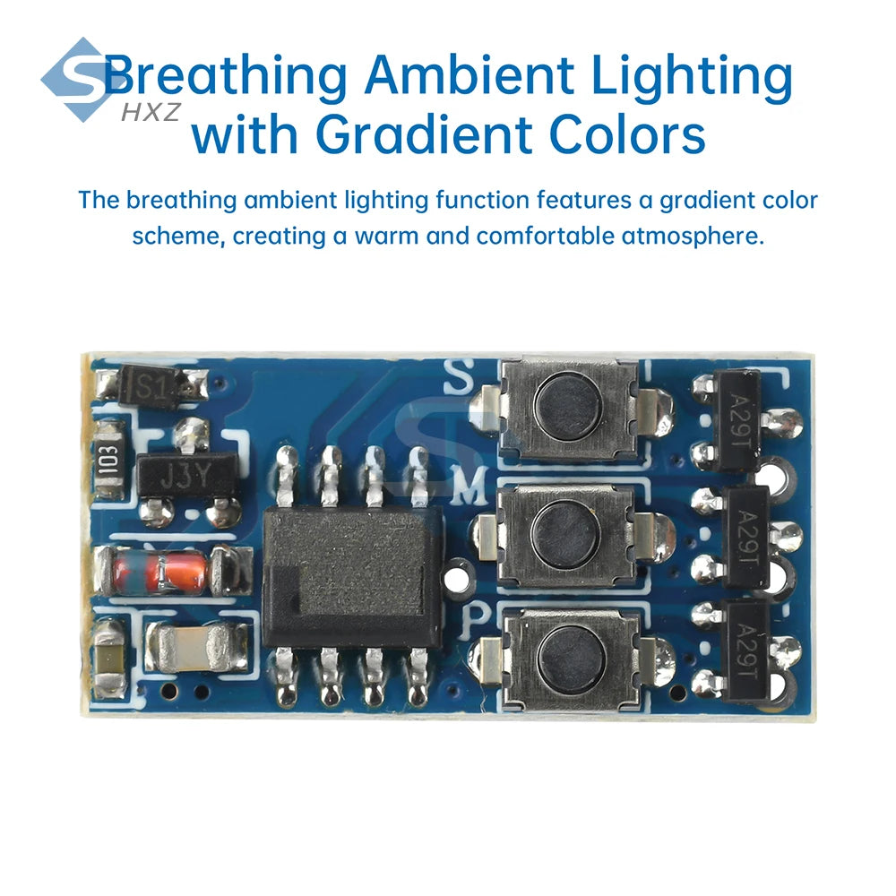 contrôleur lumière led rgb ws2812 3canaux scintillement moderne imprimé bleu opaque