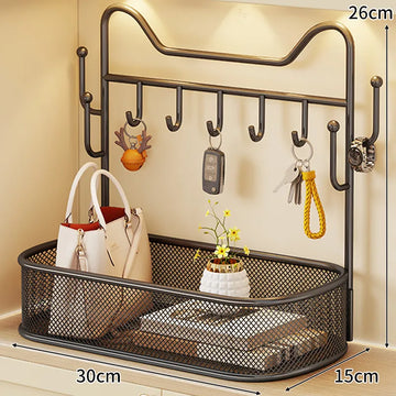 organisateur mural industriel noir crochets panier moderne rangement porte chambre