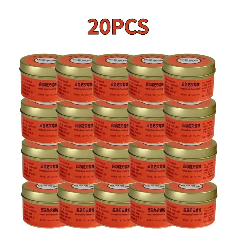 bougies urgence sans fumée 15h 24h orange pratique survie camping maison longue durée