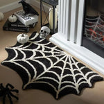 tapis noir blanc toile d'araignée halloween polyester antidérapant absorbant intérieur extérieur