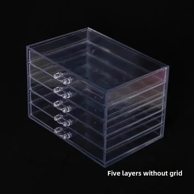 boîte rangement bijoux transparente velours pvc moderne poignées strass bagues colliers chaînes
