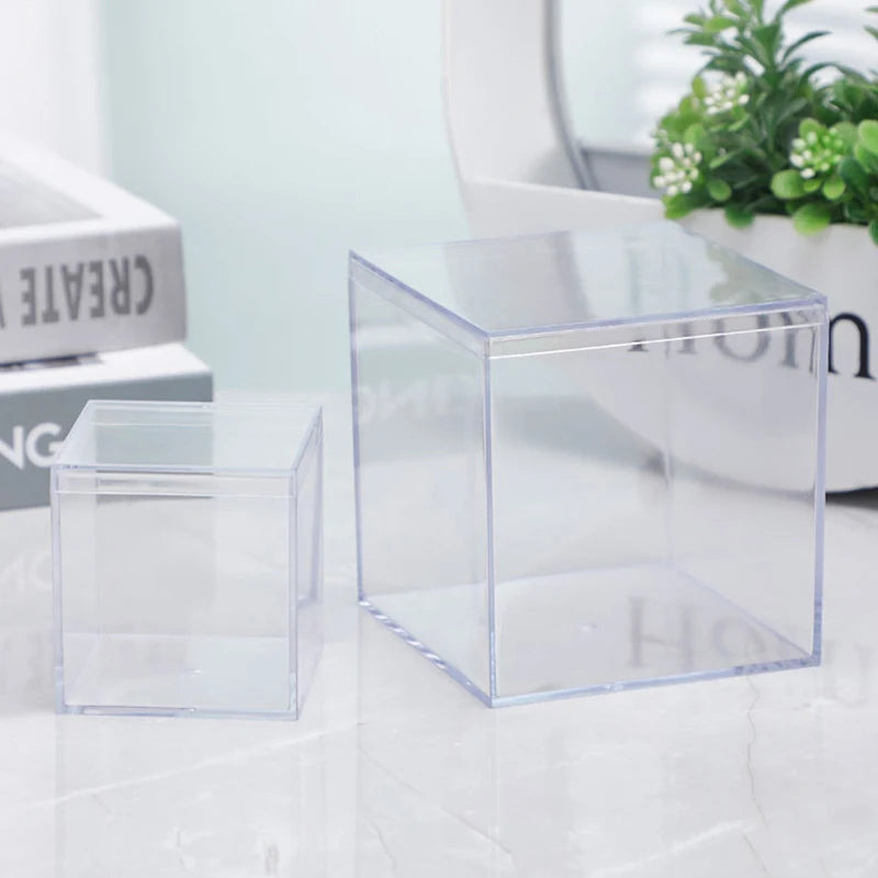 boîtes bijoux transparentes modernes boîtes rangement acrylique conteneurs stockage sans motif sacs bonbons