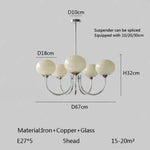 lustre moderne rose doré sphères brillantes opalescent semi encastré led