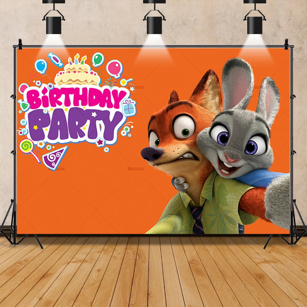 Bannière Zootopie personnalisée pour fête d'anniversaire