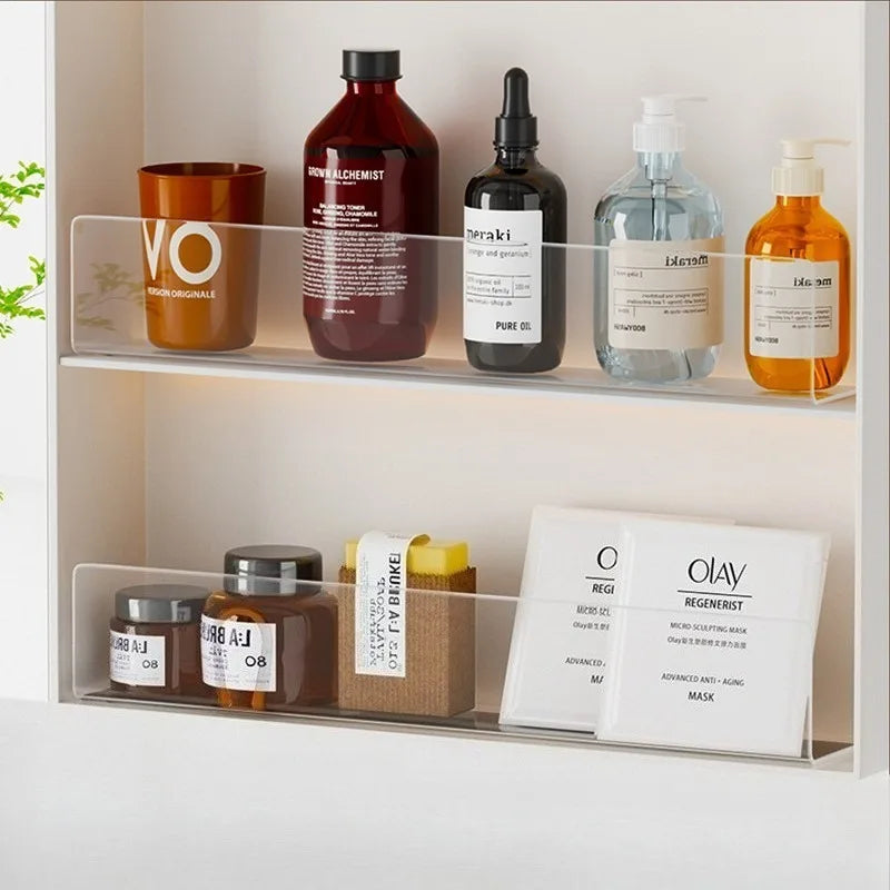 porte produits transparent adhésif moderne rangement cosmétiques salle bain anti chute espaces restreints