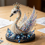 bijoux artisanal assembler cristaux motifs floraux bleu blanc doré maison