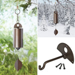 sonaille éolienne cloche vent marron feuille verte rustique nature minimalisteextérieur forêt lac neige