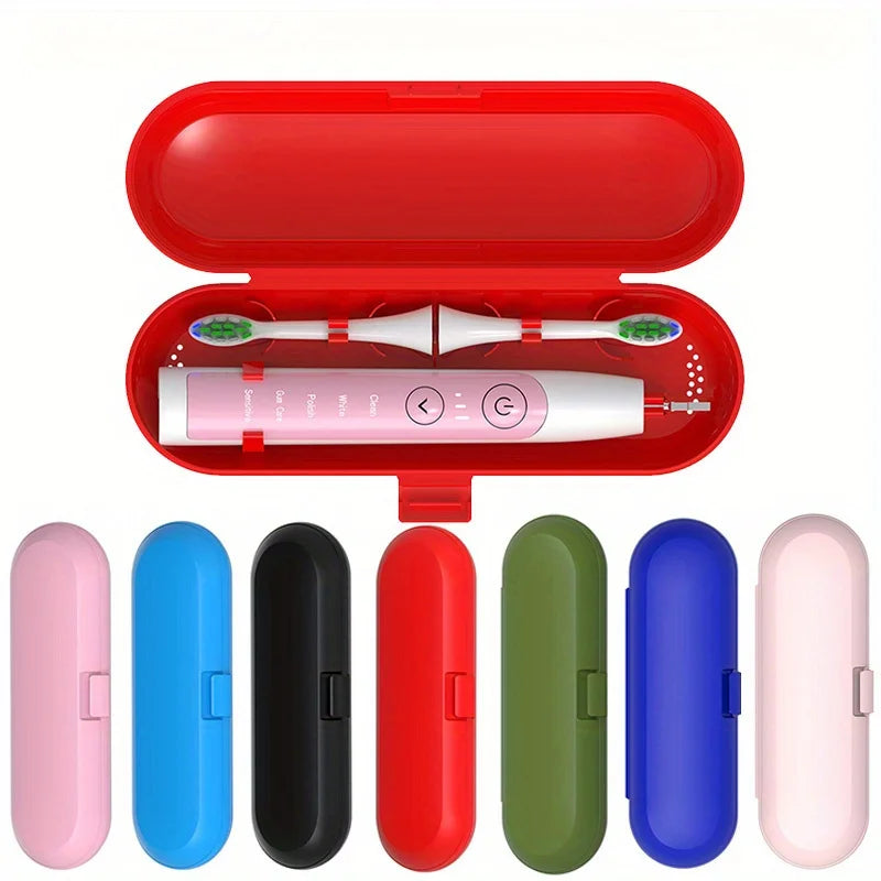 boîte rangement portable brosse dents électrique rose bleu vert moderne clips chargeur intégré contrôle