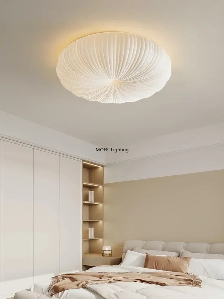 lampe suspendue moderne blanche plissée intérieure éclairage quotidien led acrylique facile