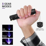 lampe poche uv rechargeable 365nm tactique ipx8 résistante l'eau modes puissance variable