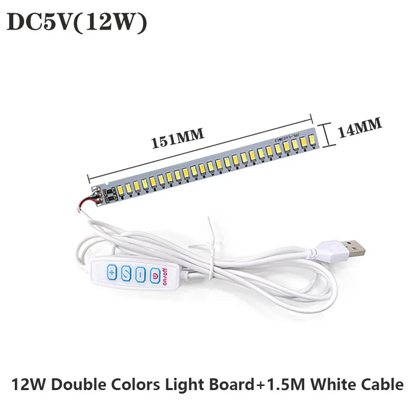 bande lumineuse led blanc moderne contrôle boutons câble 1.5m 5w 12w led alignées opaques
