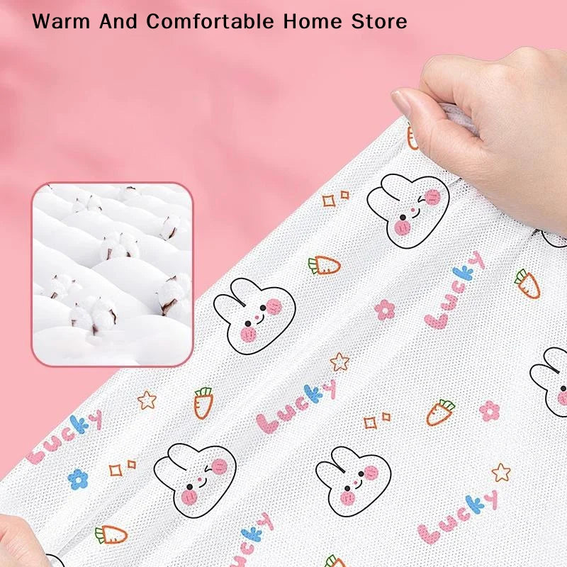 ensemble literie jetable blanc lapins nuages lucky drap plat taies oreiller opaque