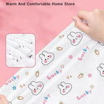 ensemble literie jetable blanc lapins nuages lucky drap plat taies oreiller opaque