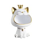 porte clés bijoux chat couronne moderne noir rouge blanc souriant opacité