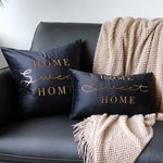 coussins velours lettres dorées sweet bleu marine marron élégants 40x60cm décoration canapé voiture