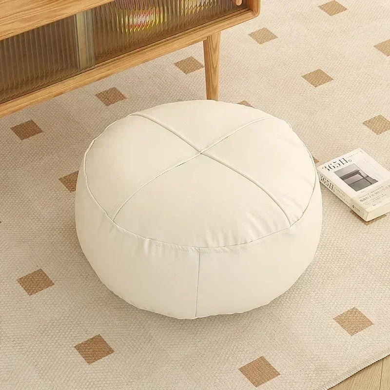 pouf moderne orange gris vert blanc mousse pu polyester coton imperméable amovible lavable