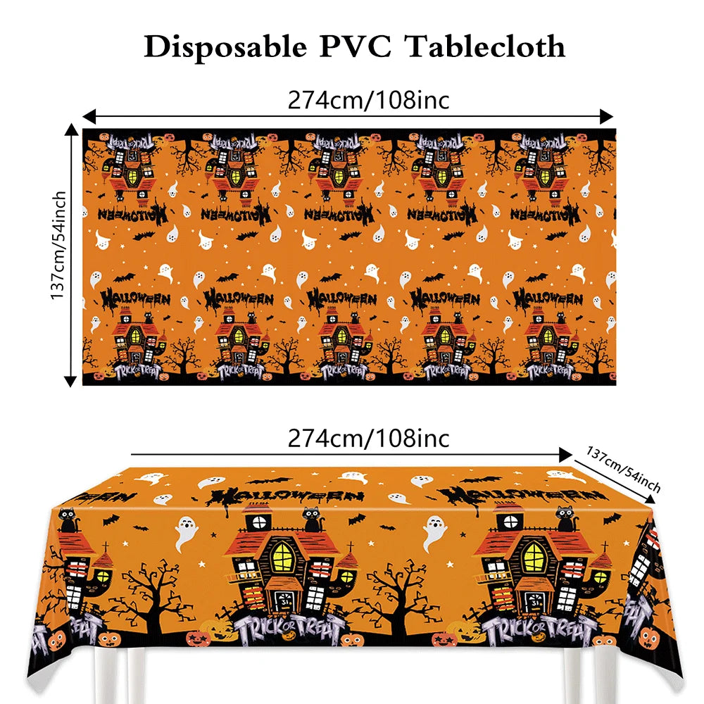 assiettes fantômes halloween citrouilles monstres serviettes gobellets sacs bonbons napkins bannières