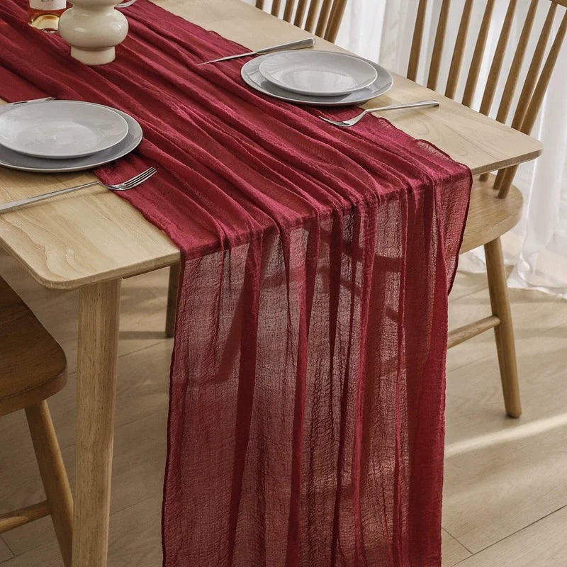 chemin table vert pastel rayures horizontales classique opaque maison polyester coton deco reception mariage