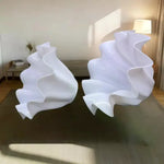 cache lampe moderne blanc rayures ondulées opaque suspension pièce table e27 cloche orchidée bricolage