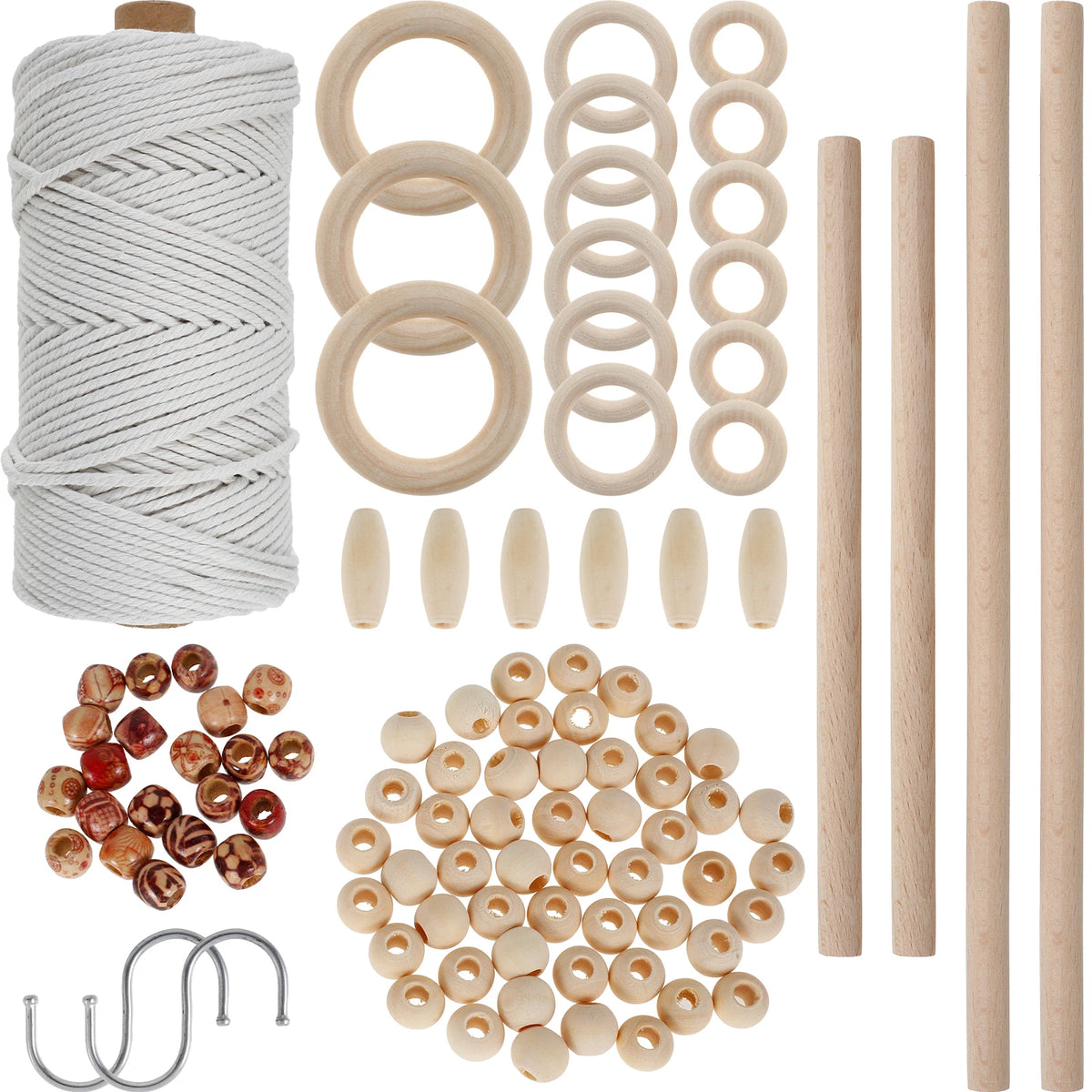 tapis mural décoration rideau séparateur pièce coussin plante suspendue kit macramé fil coton anneaux