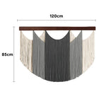rideau macramé boho moderne franges vert blanc marron bleu gris salon