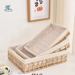 paniers tressés bohème beige gris rustique décoration cosmétiques multipurpose empilables
