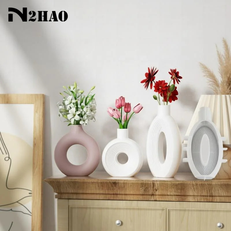 vase silicone rose pâle blanc noir gris moderne minimalisteOpaque adhésif arrangement floral