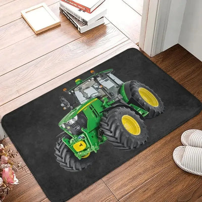 Paillasson design tracteur drôle bleu antidérapant pour entrée