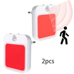 veilleuses led capteur mouvement blanc rouge moderne prise murale interrupteur luminosité chambre cuisine couloir