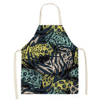 Tablier de cuisine en coton et lin motif léopard pour homme taille L