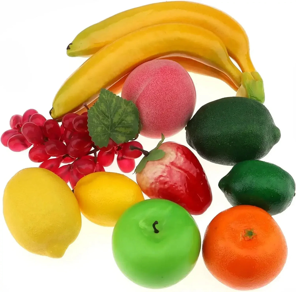décoration intérieure fruits artificiels ananas raisin banane orange citron pomme pêche réaliste festive sourceMapping: