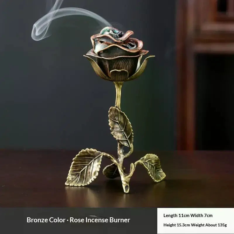 brûleur d'encens doré gravé bois élégant traditionnel méditation yoga décoration maison
