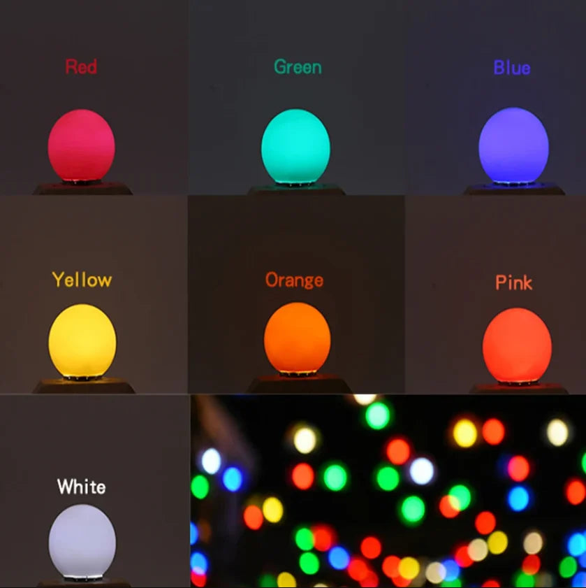 ampoules led couleur rouge vert bleu jaune orange rose blanches e27 360deg globes sphériques