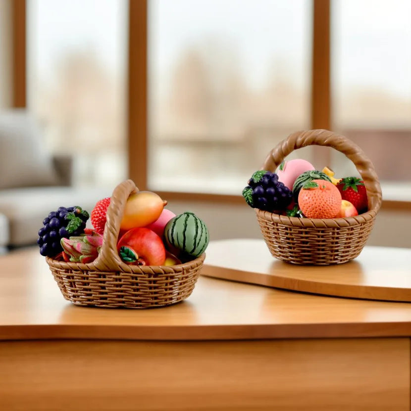 décor maison fruits artificiels résine pastèque fraises pommes raisins oranges réaliste details cuisine 10pièces