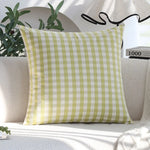 taies d'oreiller plaid rayures horizontales noir blanc 45x45cm farmhouse opaques zippées incluses maison hospitalière