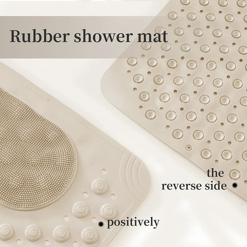 tapis douche bain moderne anti dérapant pvc texturé crème picots absorbants sécurité enfants