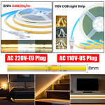 ruban led cob 240 led blanc 3000k 4000k moderne adhésif double face tape couteau