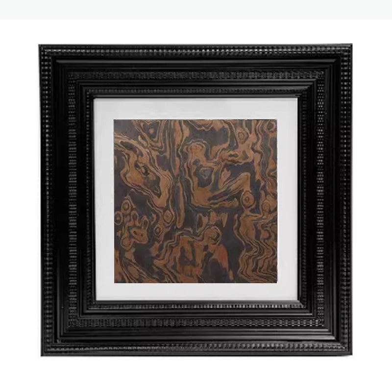 tableau moderne abstrait noir beige gris blanc marbré taches cadre toile salon décoration