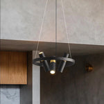 suspension lumineuse moderne noir doré led ampoules câbles suspendus minimaliste intérieur salon