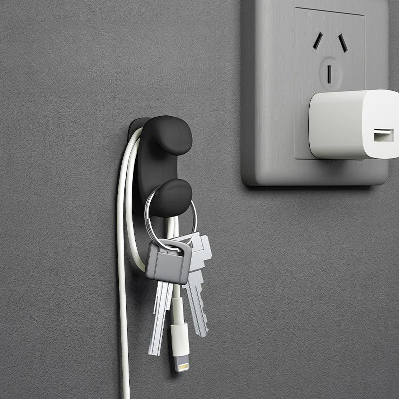 pinces cordons adhésives réutilisables silicone modernes gris blanc multiples utilisations